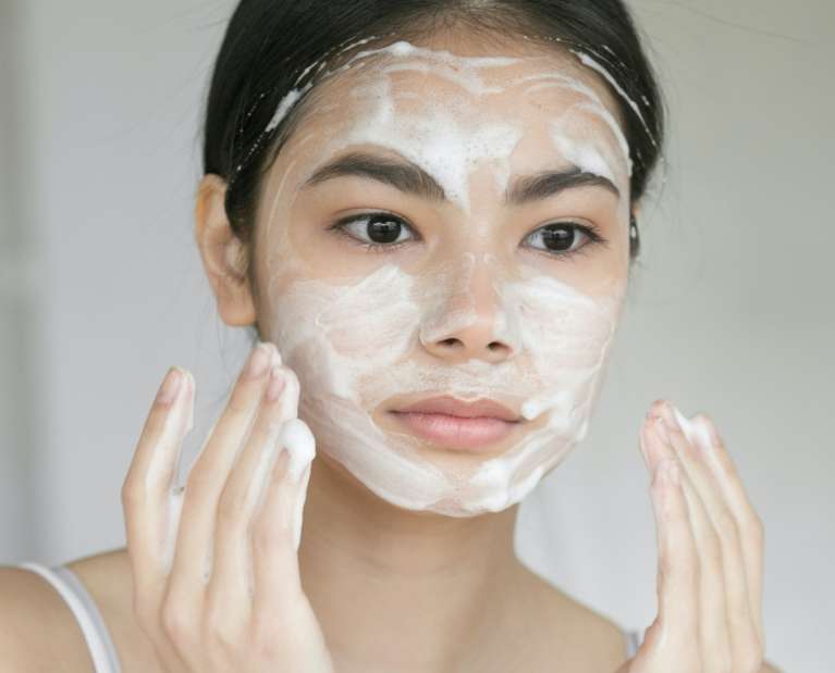 Soap face clean skin woman